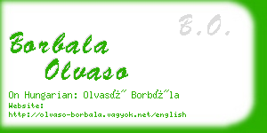 borbala olvaso business card